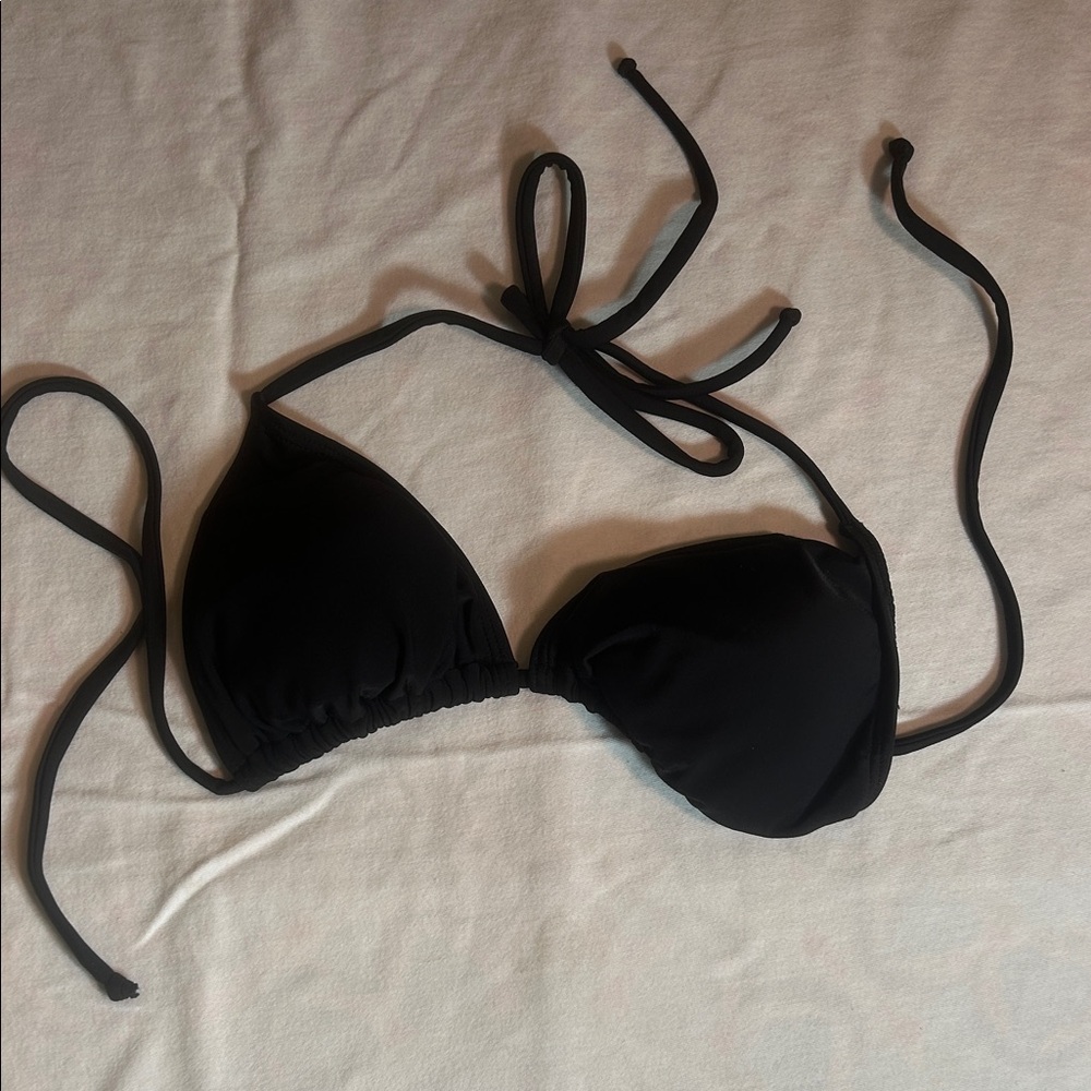 Elegant Black Halter Bikini Top